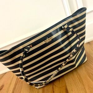 Kate Spade Navy and Cream Striped Tote Bag
